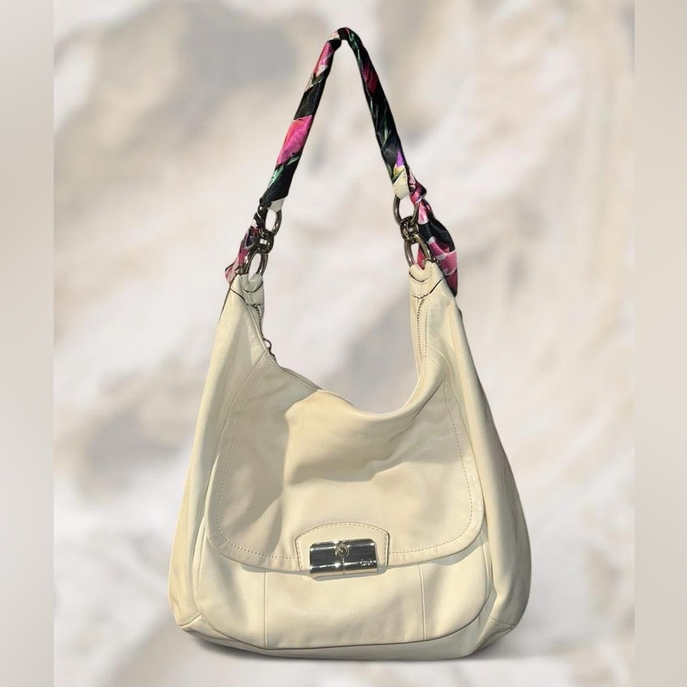 Coach Kristen Shoulder Bag in Cream with Purse Scarf